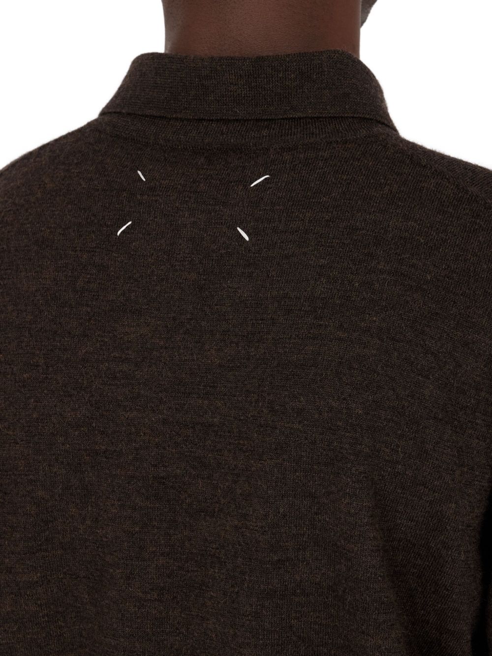 MAISON MARGIELA Knit Polo Shirt with Elbow Patches - FW25