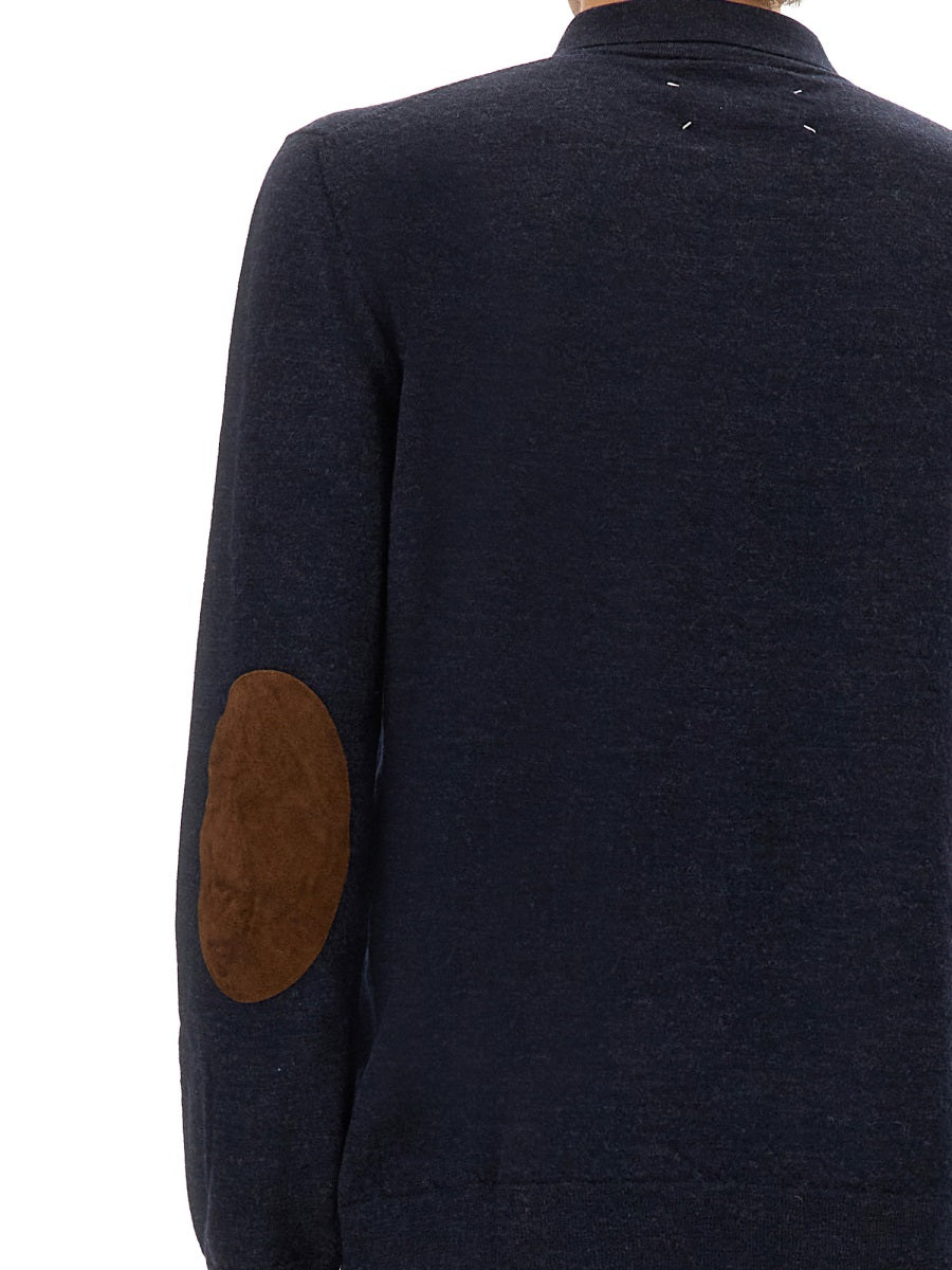 MAISON MARGIELA Wool Polo Shirt with Elbow Patches - FW25 Edition