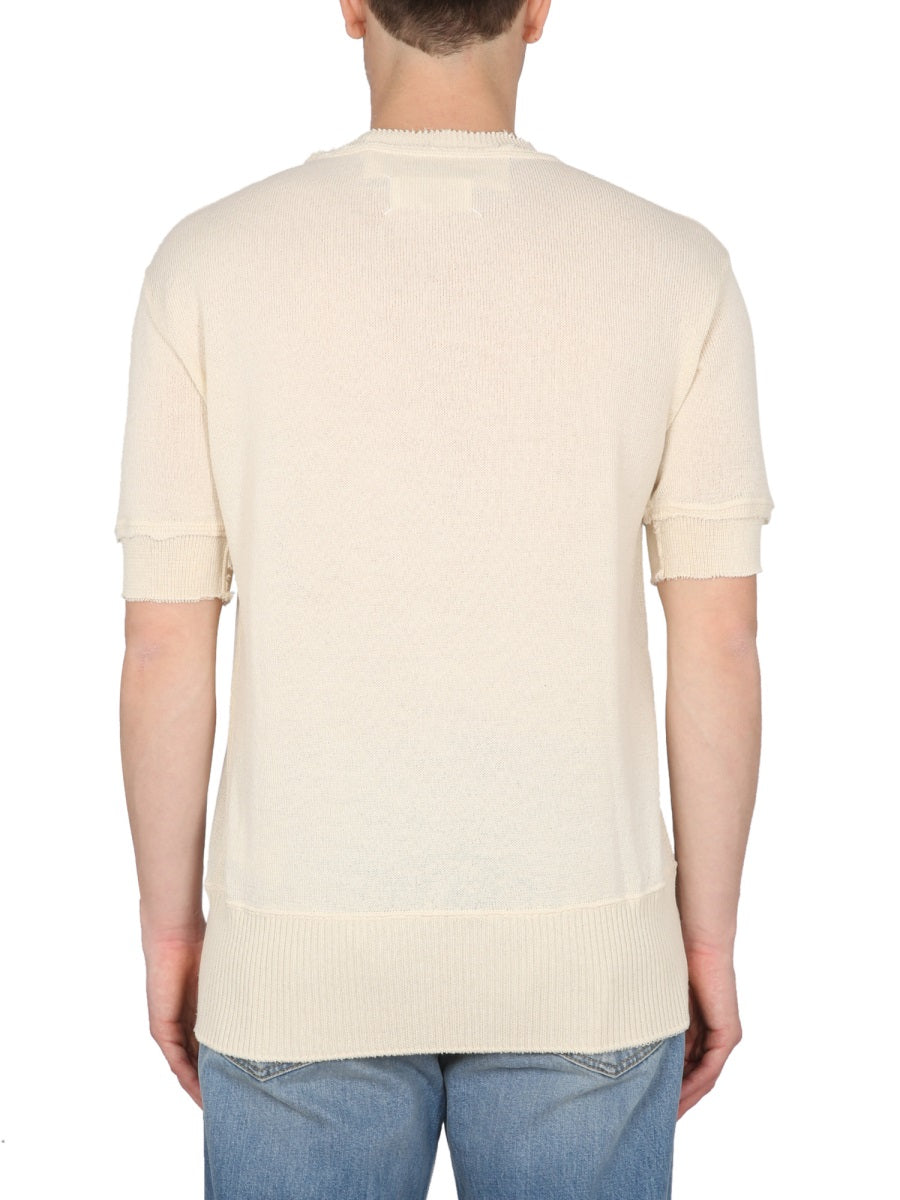 MAISON MARGIELA Short Sleeve Wool Blend Sweater