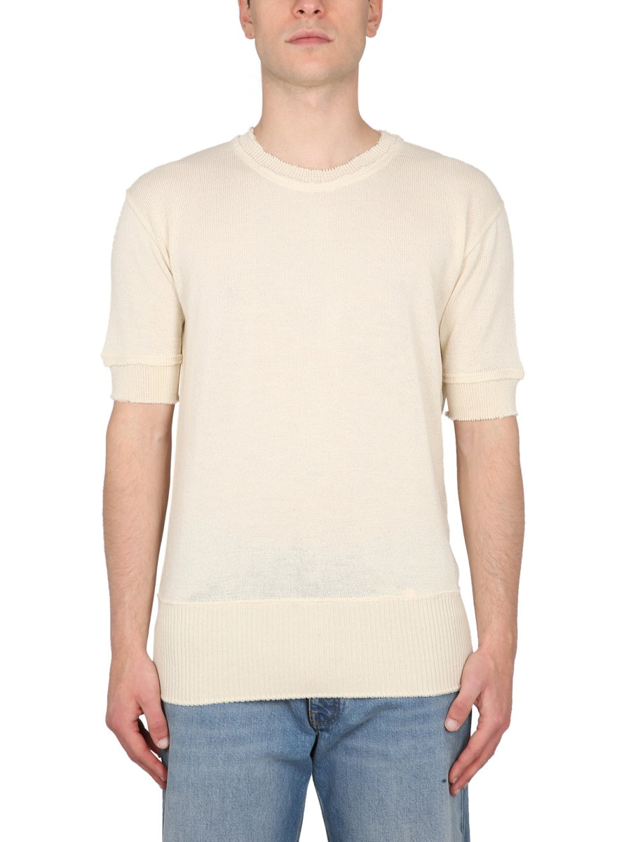 MAISON MARGIELA Short Sleeve Wool Blend Sweater