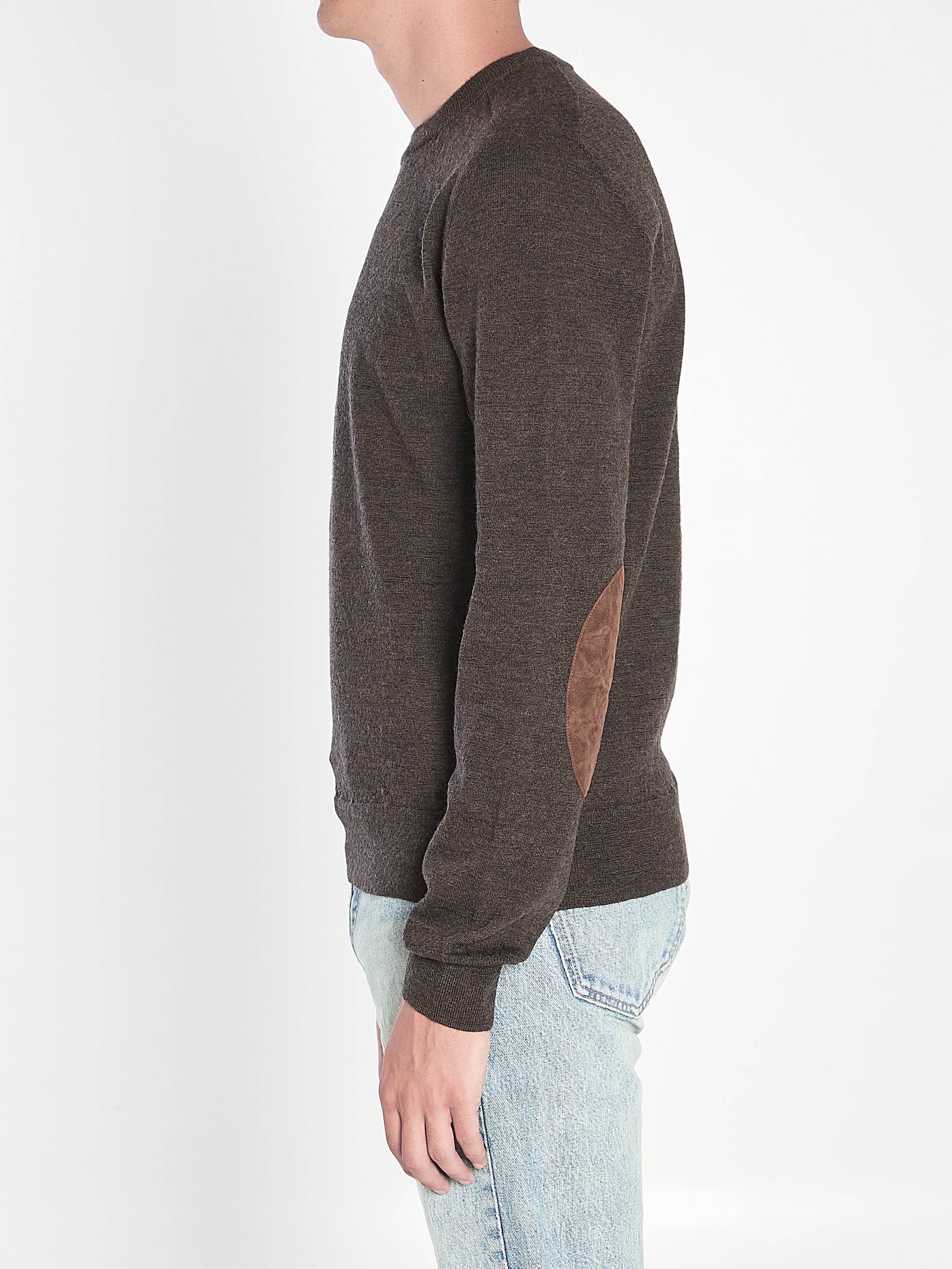 MAISON MARGIELA Men's Wool Sweater with Elbow Patches