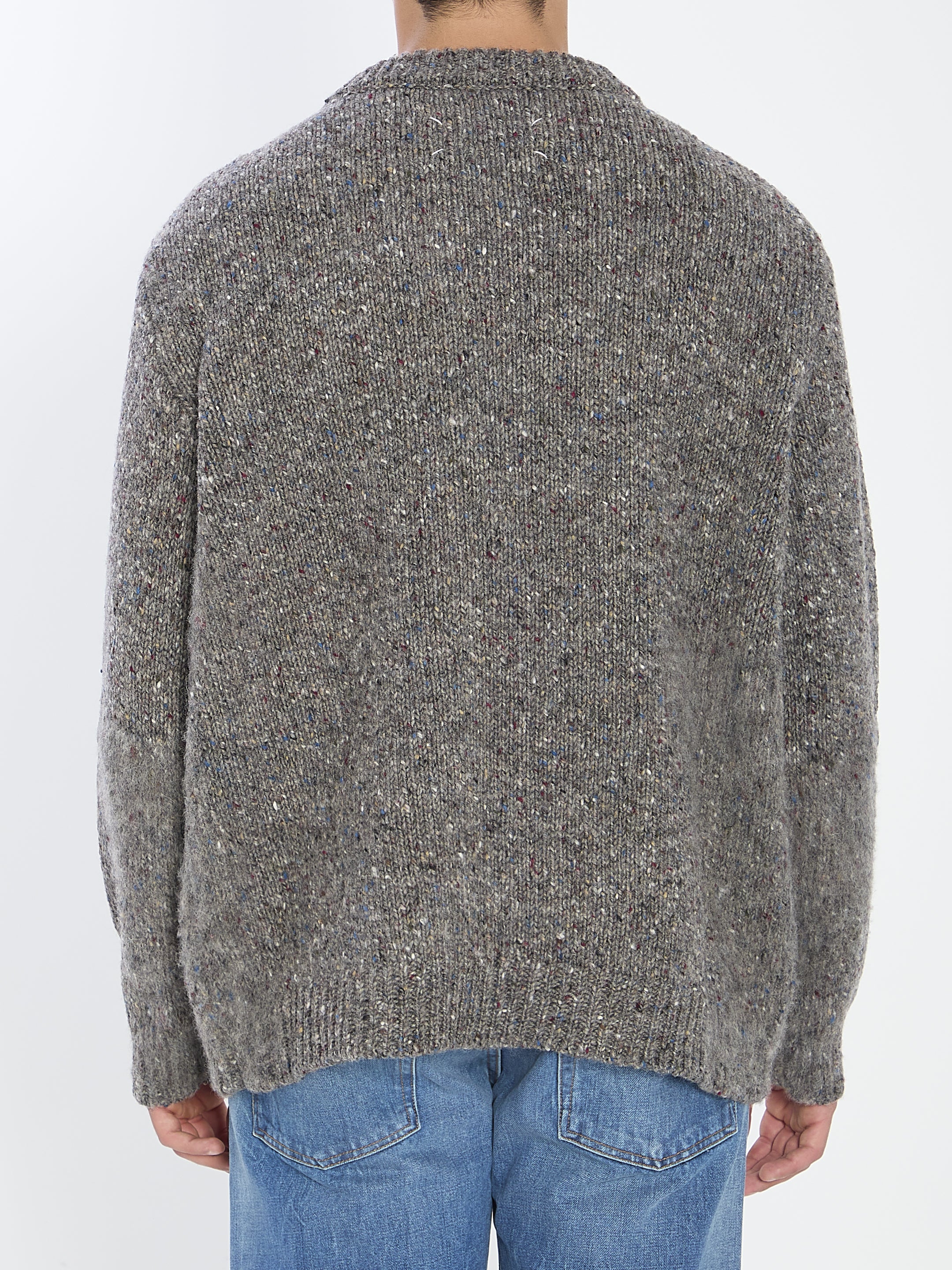 MAISON MARGIELA V-Neck Sweater Size M with Unique Knit Design