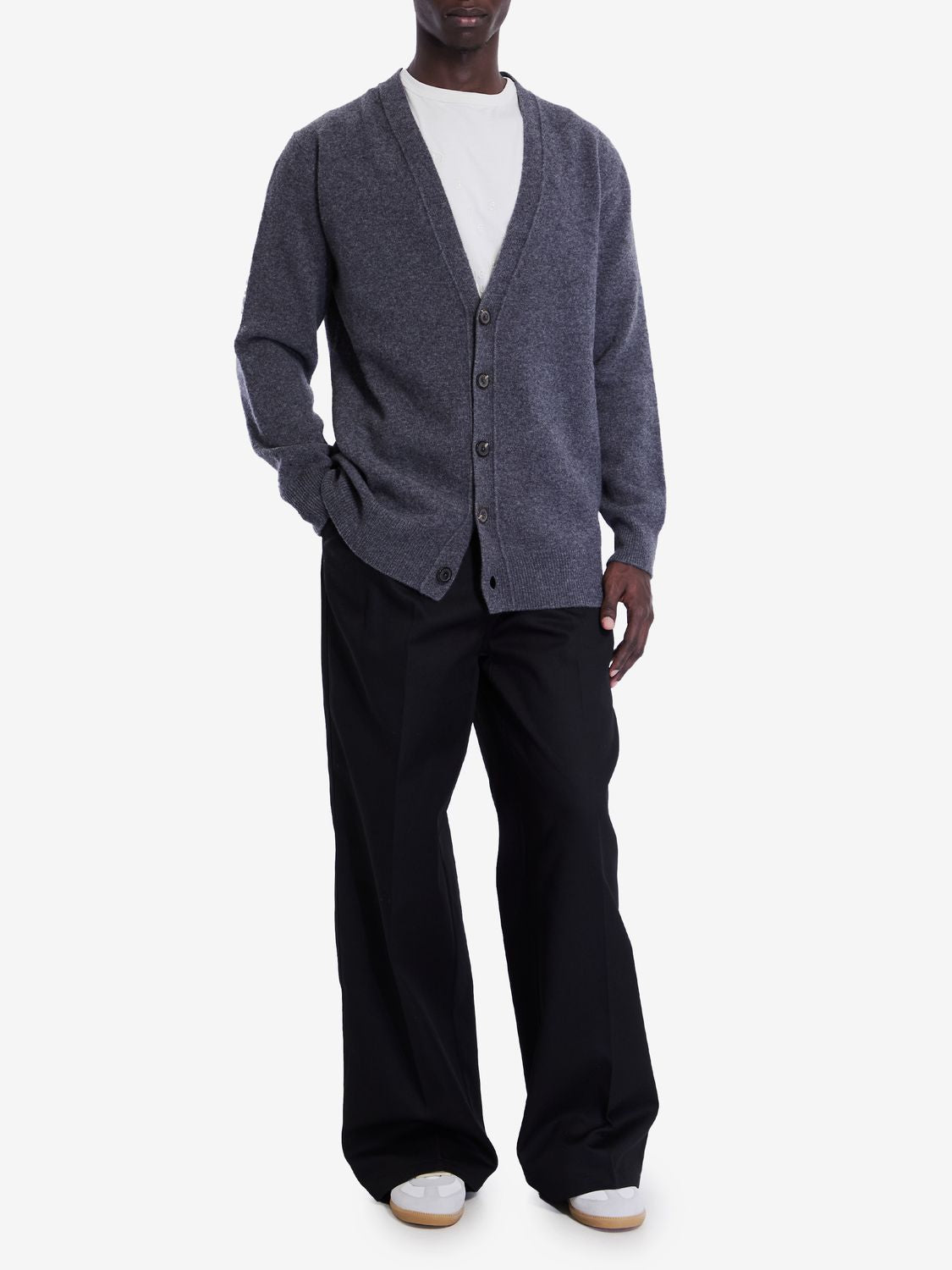 MAISON MARGIELA Wool Cardigan with V-Neckline for Men
