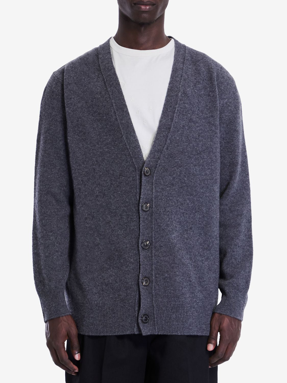 MAISON MARGIELA Wool Cardigan with V-Neckline for Men