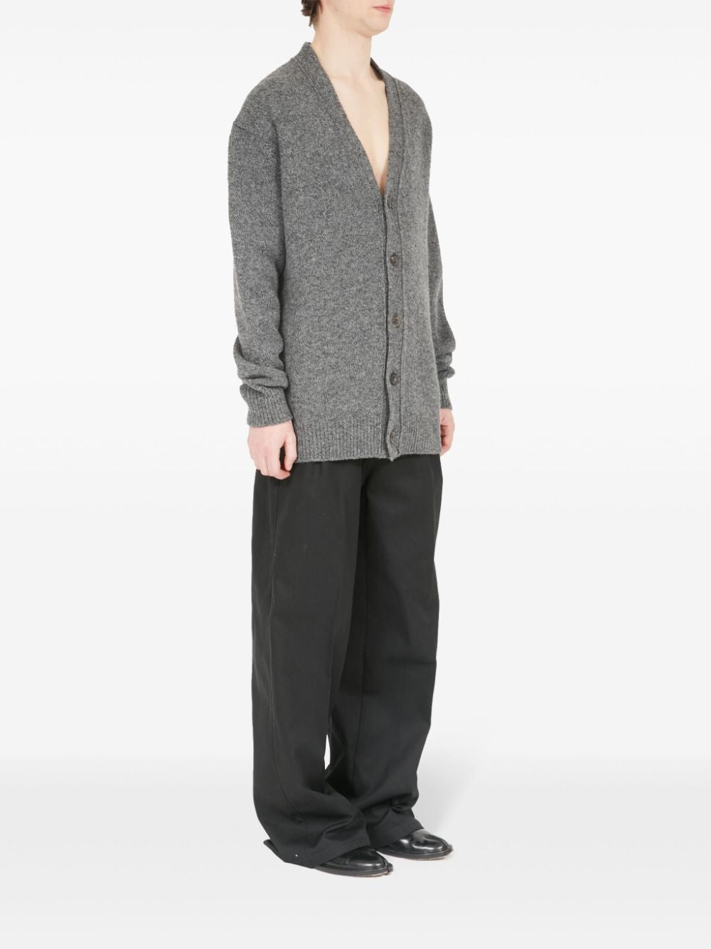 MAISON MARGIELA Wool Cardigan with Button Front Closure - Loose Fit