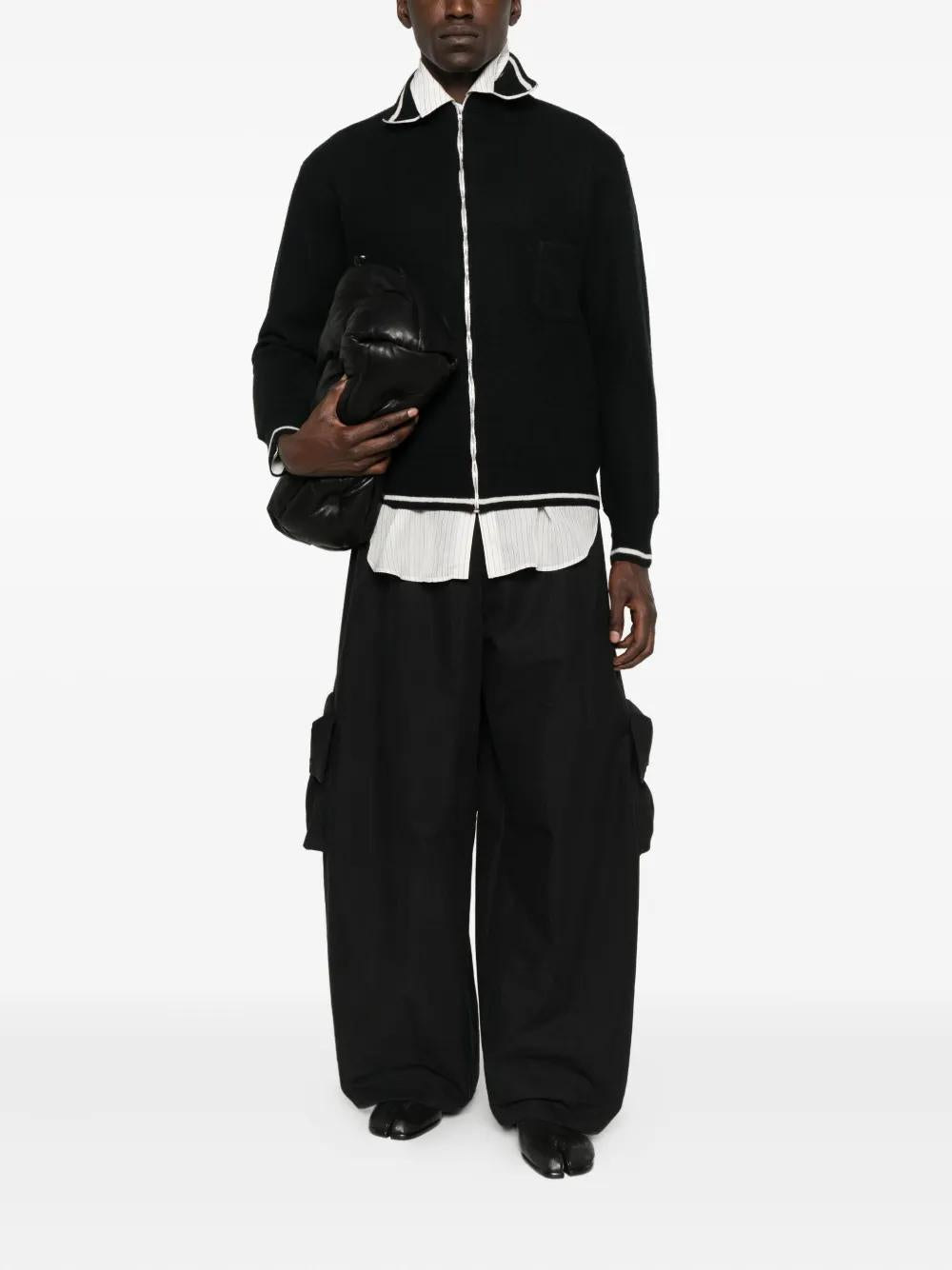 MAISON MARGIELA High-Neck Zip-Front Cardigan