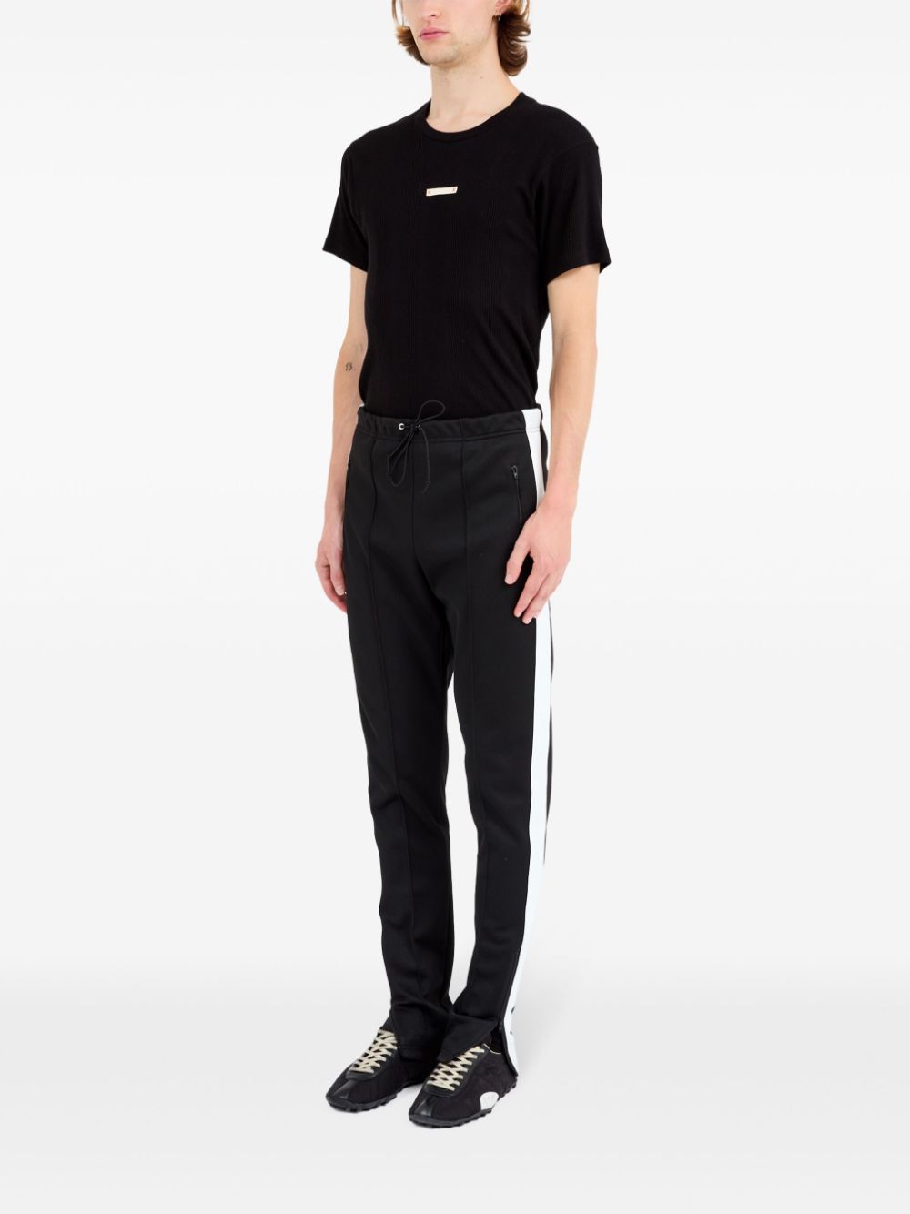MAISON MARGIELA Cotton Blend Trousers with Stripe Detailing for Men