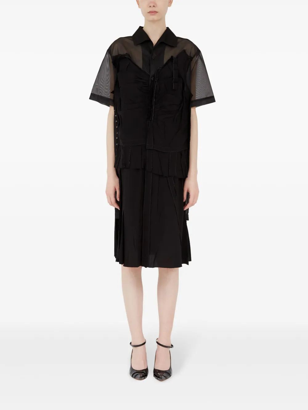 MAISON MARGIELA Women's Midi Mesh Shirt Dress