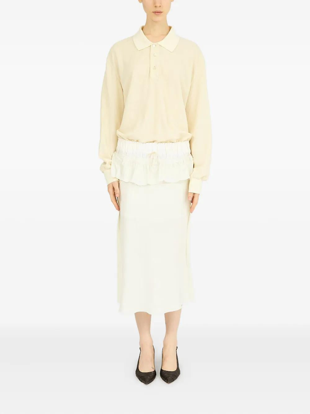 MAISON MARGIELA Polished Midi Dress with Gathered Waist