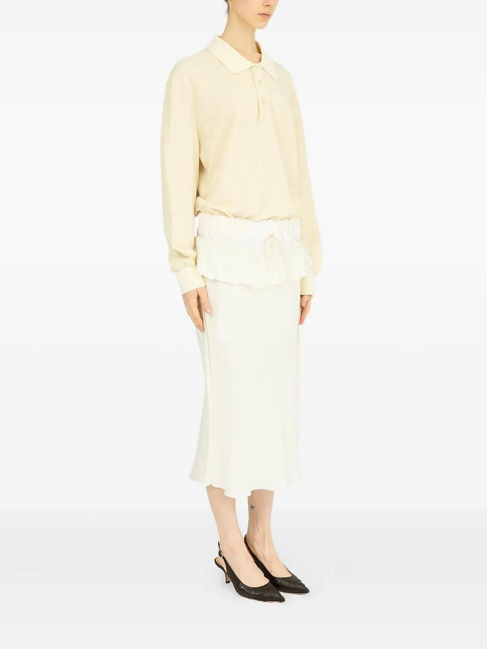 MAISON MARGIELA Polished Midi Dress with Gathered Waist