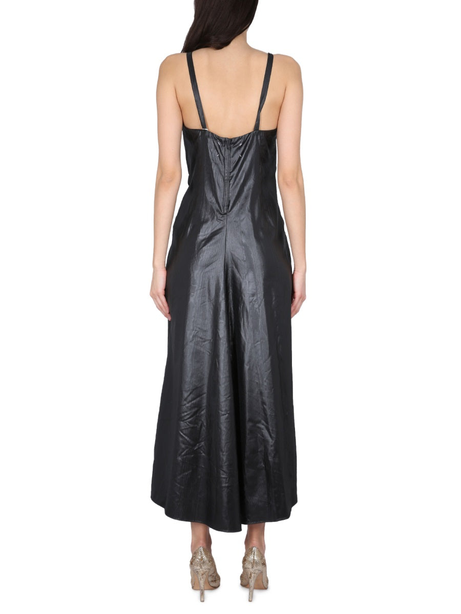 MAISON MARGIELA Polyester Mini Dress with Concealed Zipper Closure