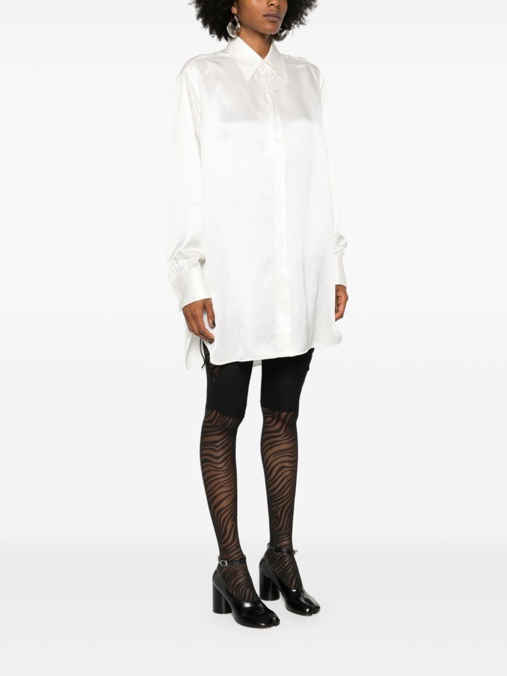 MAISON MARGIELA Elegantly Crafted Long Sleeves Silk Shirt for Women