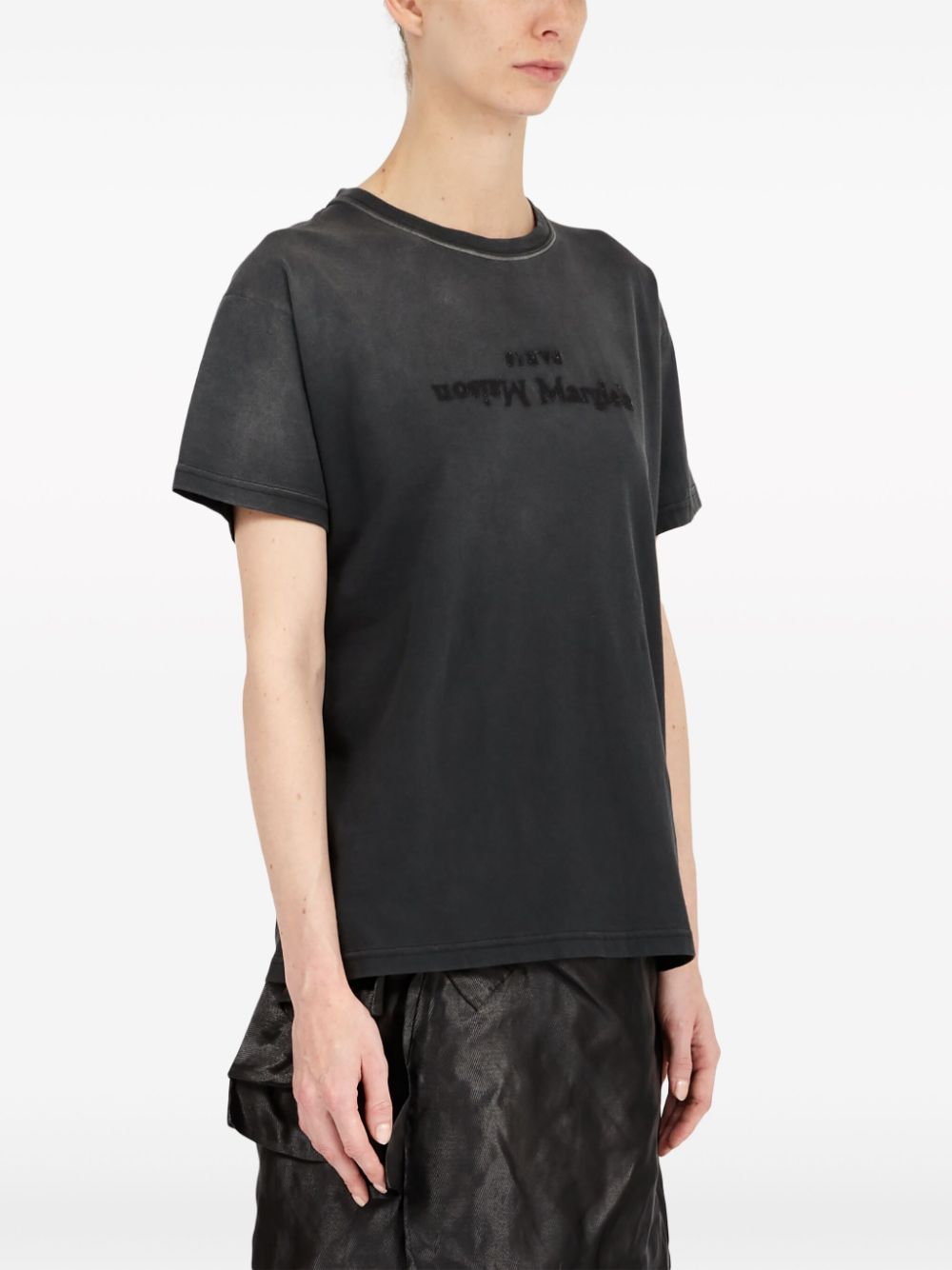 MAISON MARGIELA Washed-Out Cotton Crew-Neck T-Shirt with Reverse Logo