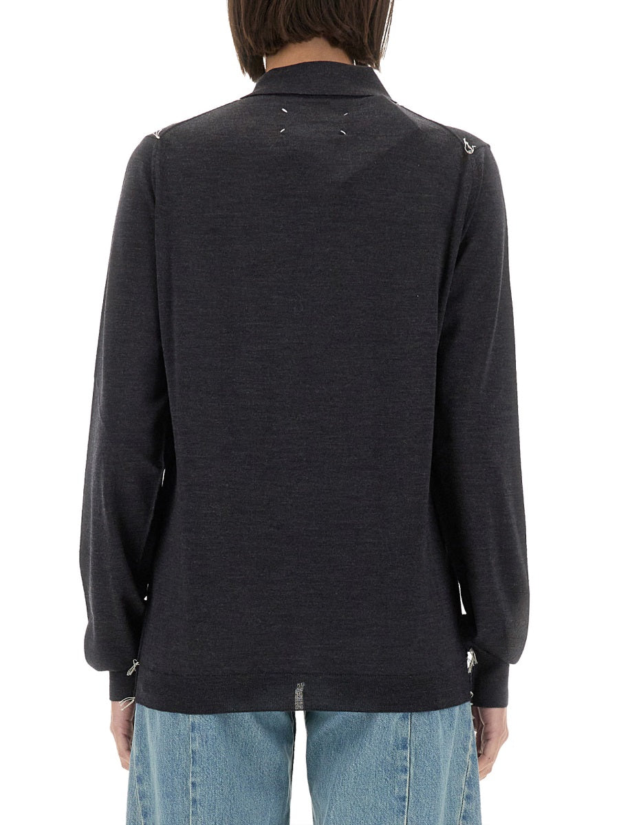 MAISON MARGIELA Elegant Regular Fit Wool T-Shirt - Size S