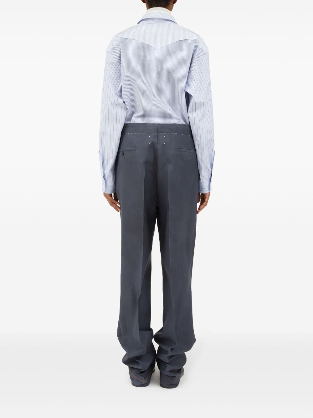 MAISON MARGIELA Drawstring Pants in Mohair Wool with Bold Patina