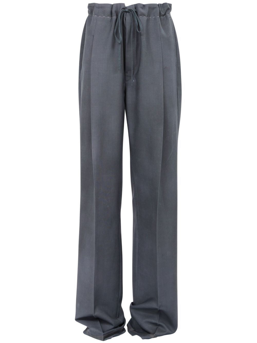 MAISON MARGIELA Drawstring Pants in Mohair Wool with Bold Patina