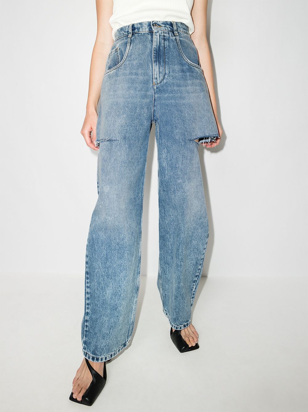 MAISON MARGIELA High Waist Cut-Out Denim Jeans