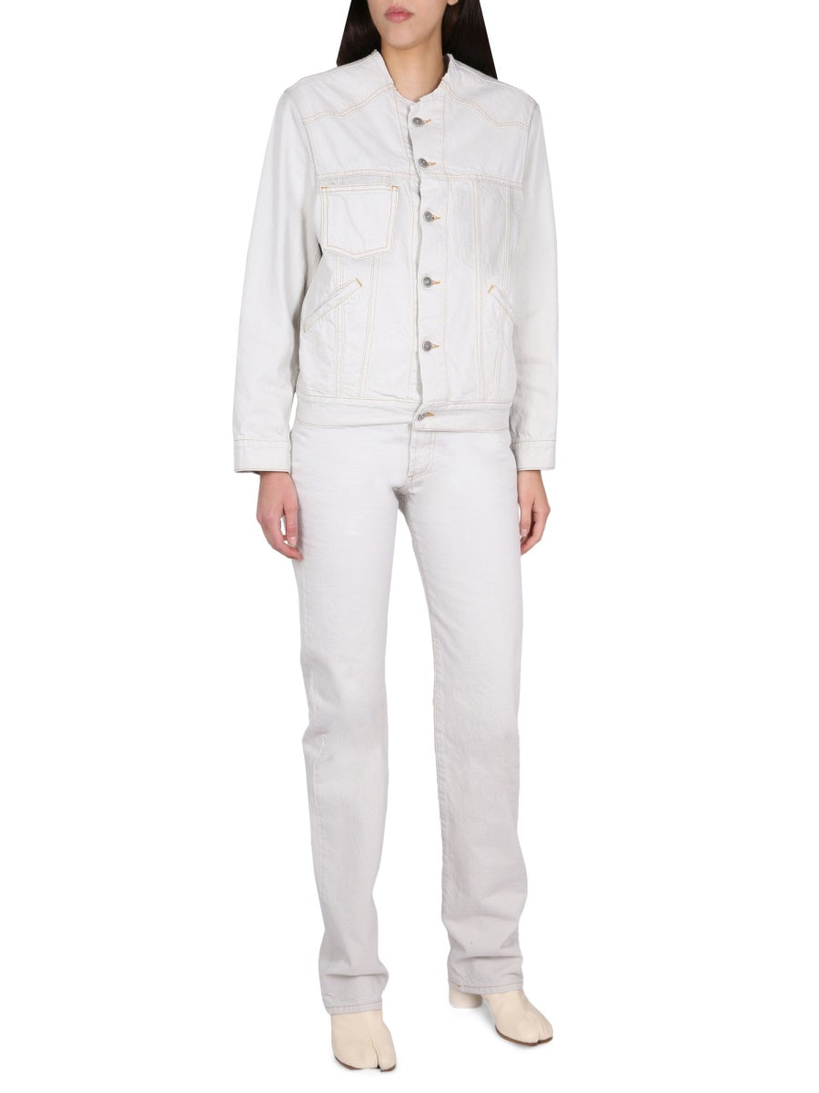 MAISON MARGIELA Asymmetrical Button Closure Jeans for Women