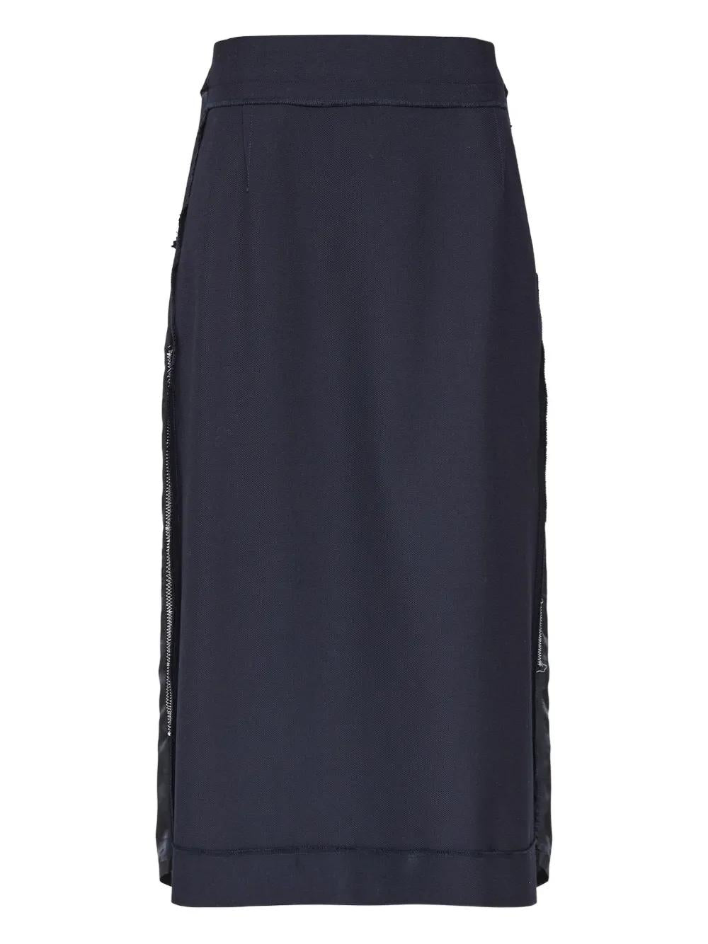 MAISON MARGIELA High-Waisted Pencil Skirt with Satin Side Panels