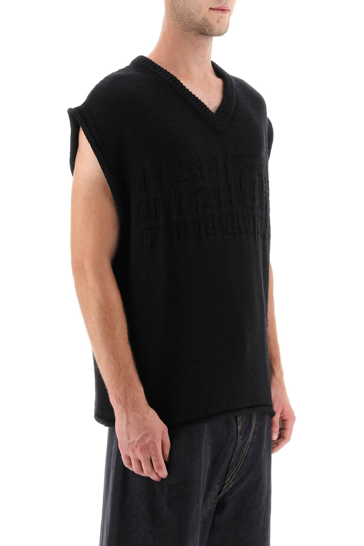 MM6 MAISON MARGIELA Wool Vest with Ribbed Neckline