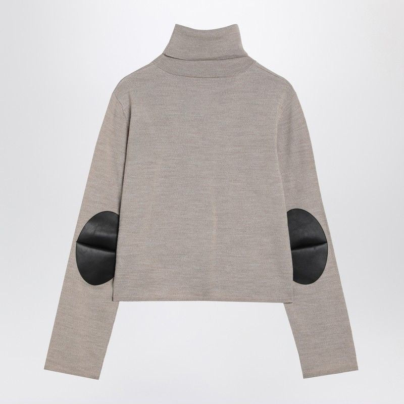 MM6 MAISON MARGIELA Wool Blend Turtleneck Sweater with Elbow Patches