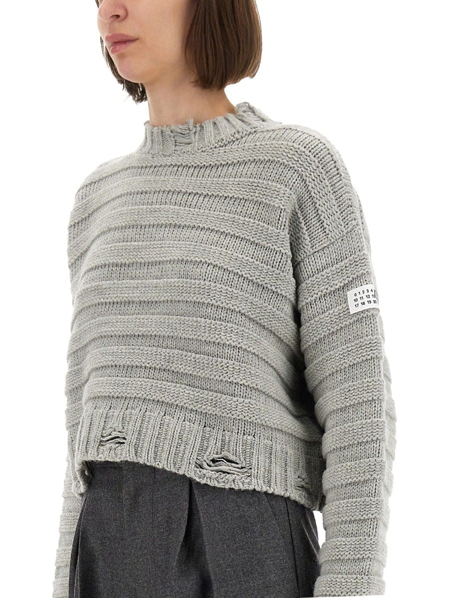 MM6 MAISON MARGIELA Cropped Wool Pullover - Women's Mini Cut