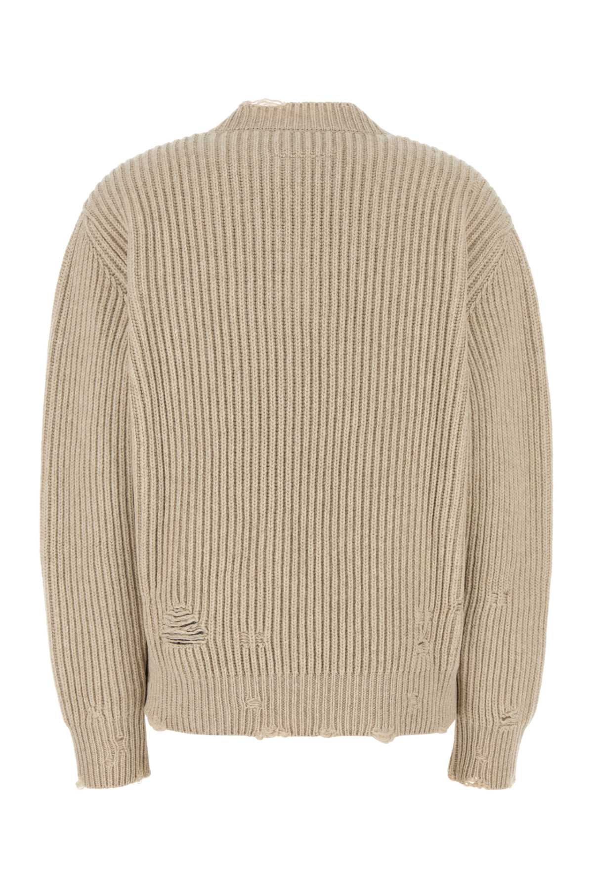 MM6 MAISON MARGIELA Wool Blend Sweater with Distressed Details