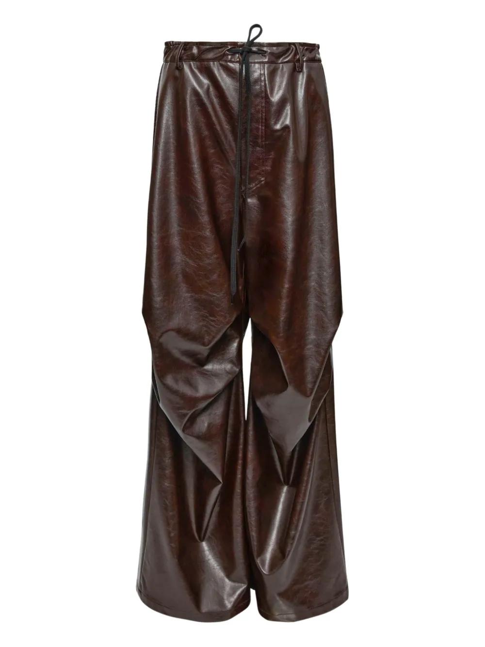 MM6 MAISON MARGIELA Shiny Wide Trousers for Women - FW25