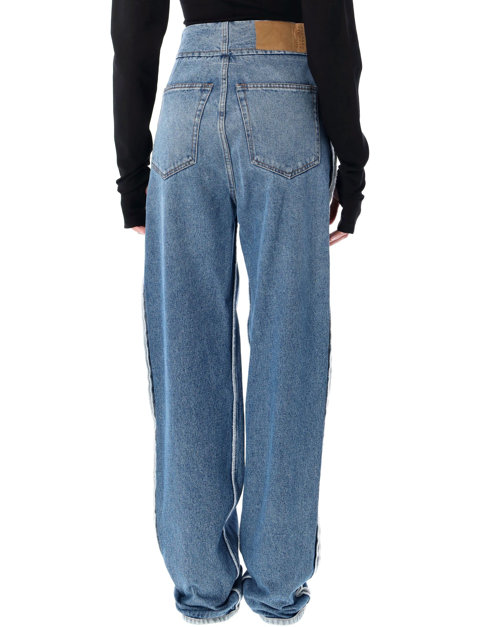 MM6 MAISON MARGIELA Reversed Denim Band High Waist Jeans - Size 26