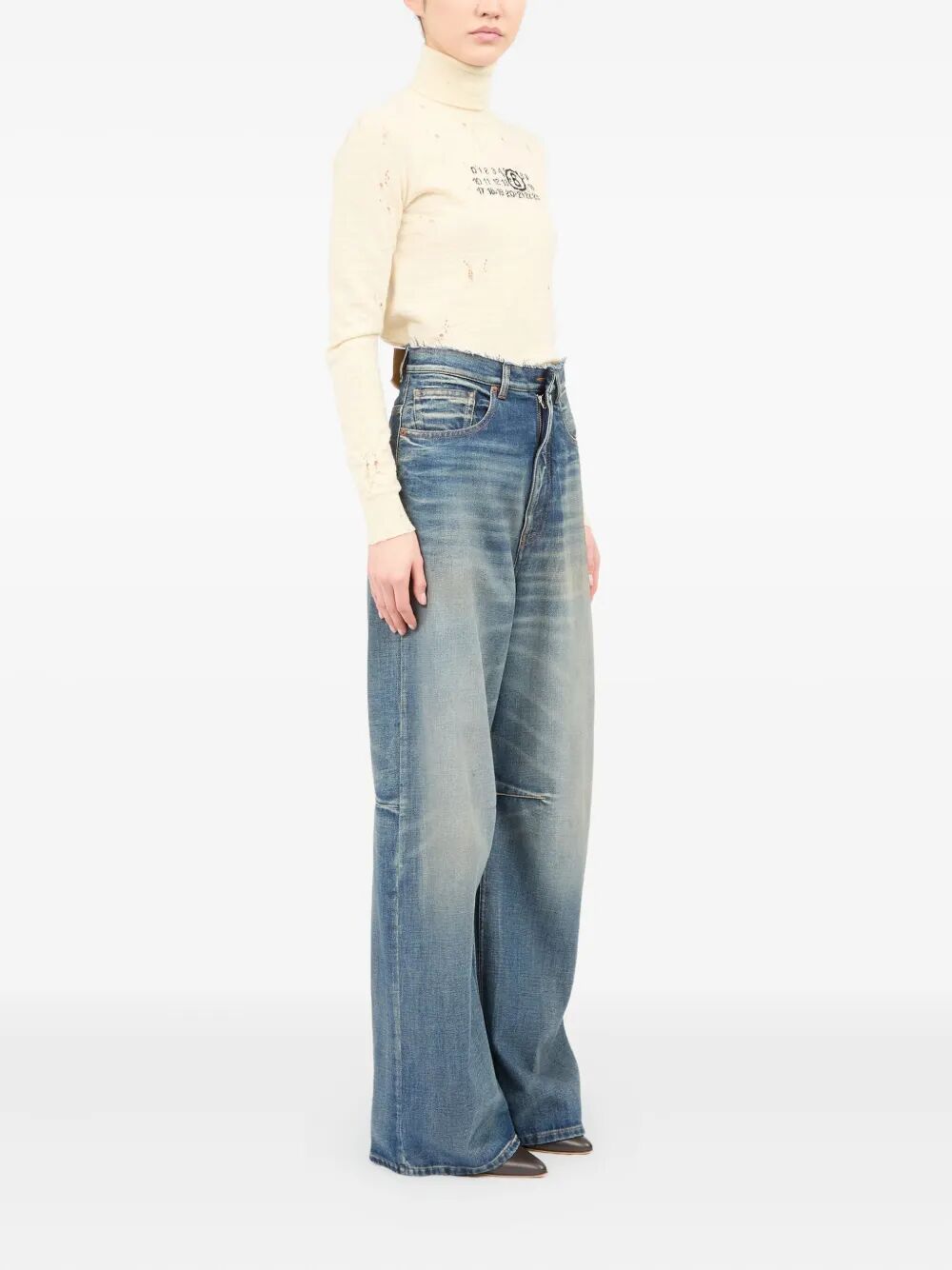 MM6 MAISON MARGIELA Wide-Leg Denim Jeans with Five Pockets