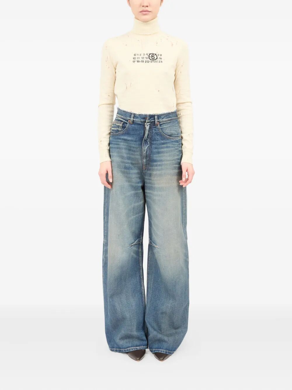 MM6 MAISON MARGIELA Wide-Leg Denim Jeans with Five Pockets