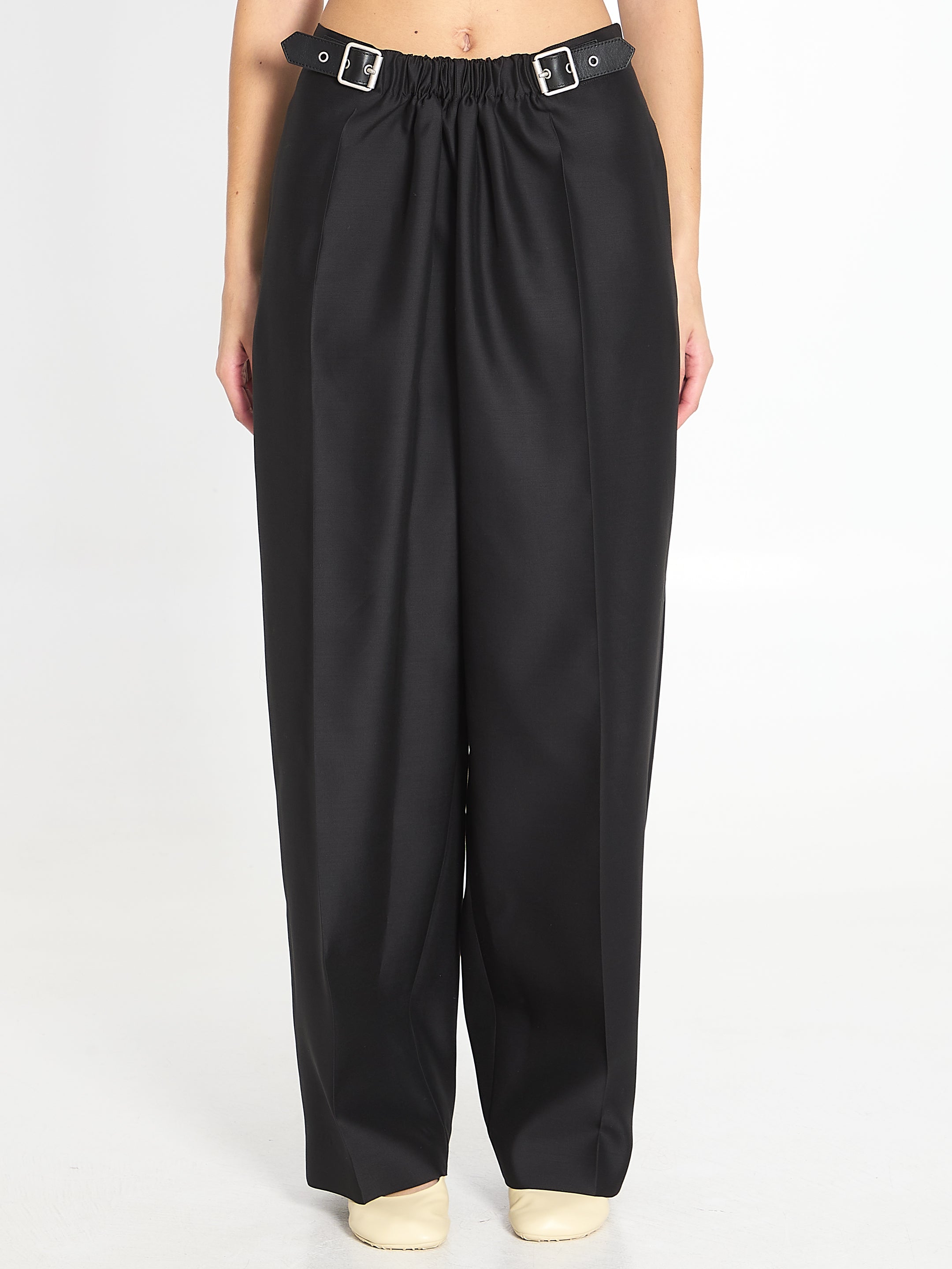LOEWE Mid-Rise Belted Trousers - Size 36