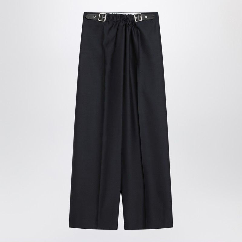 LOEWE Wool and Silk Trousers with Belt