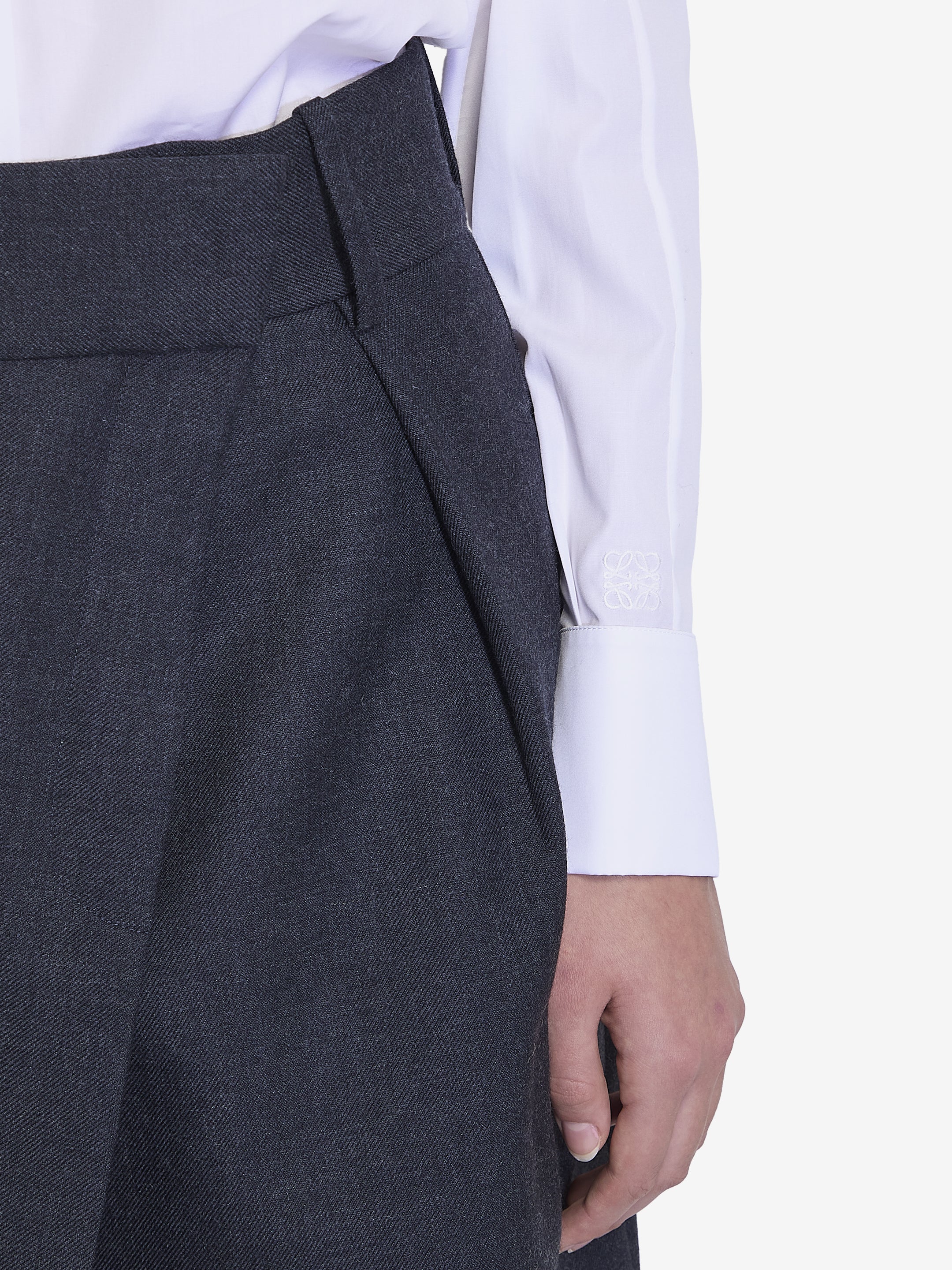 LOEWE Asymmetrical Draped Shirt with Batwing Sleeves - Relaxed Fit