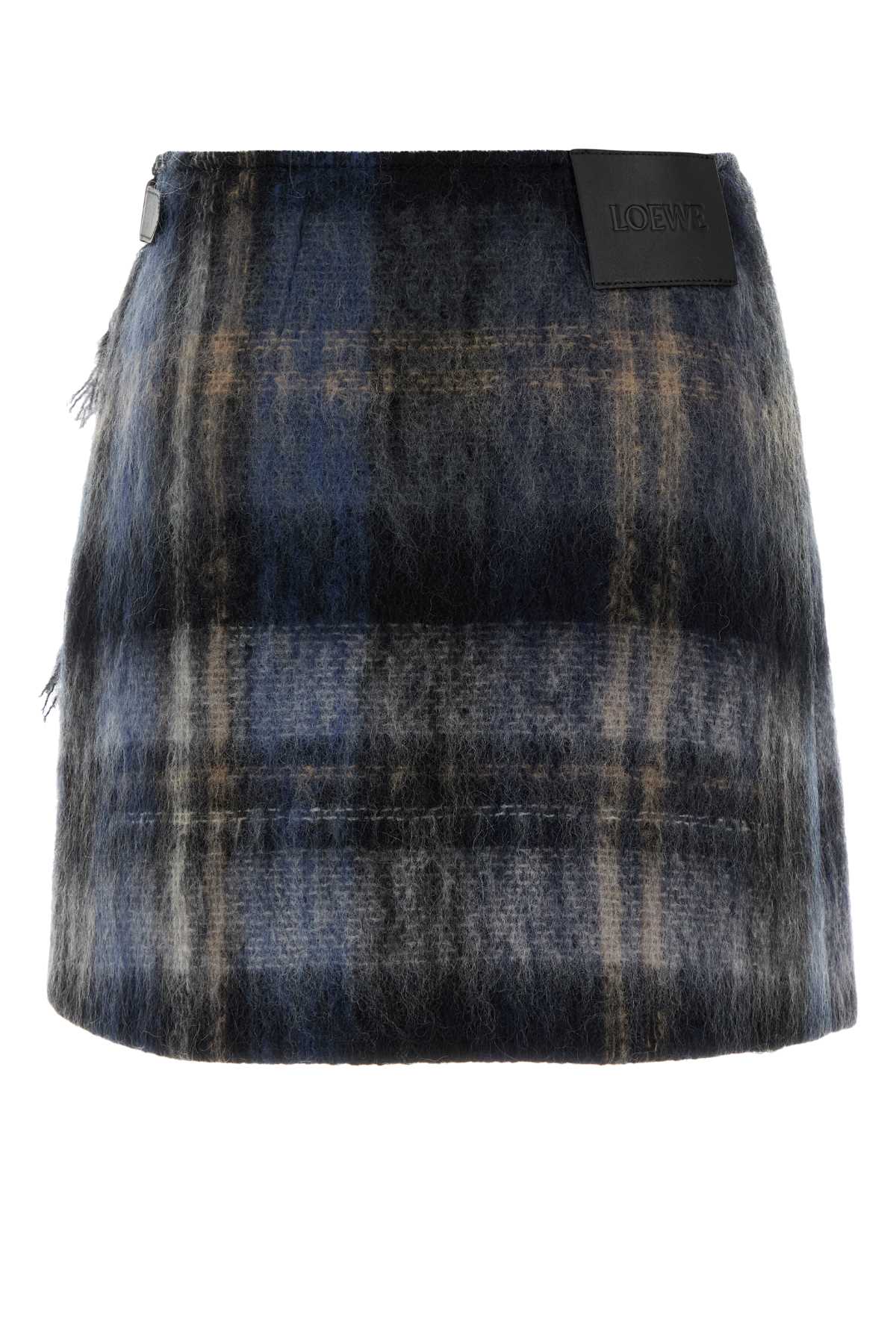 LOEWE Embroidered Mohair Blend Mini Skirt