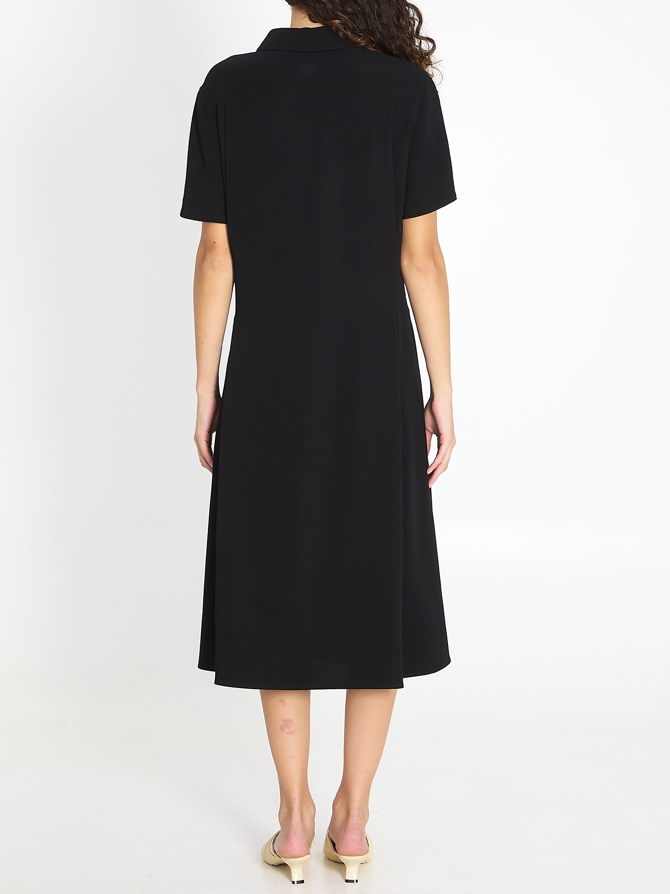 LOEWE Belted Midi Dress with Front Ruching - Size 38
