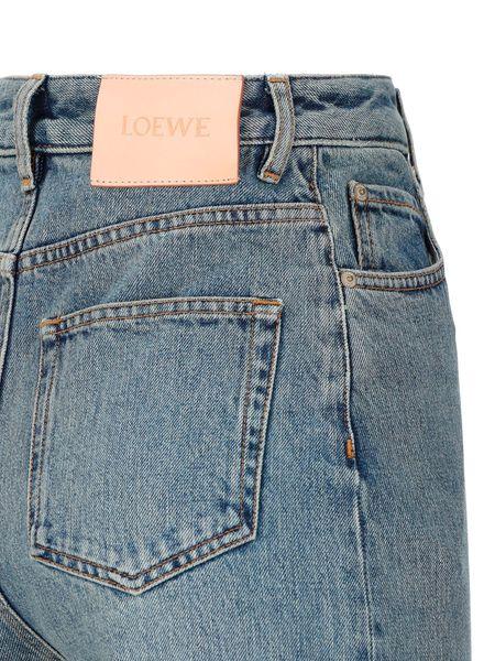 LOEWE High Waisted Wide Leg Denim Jeans