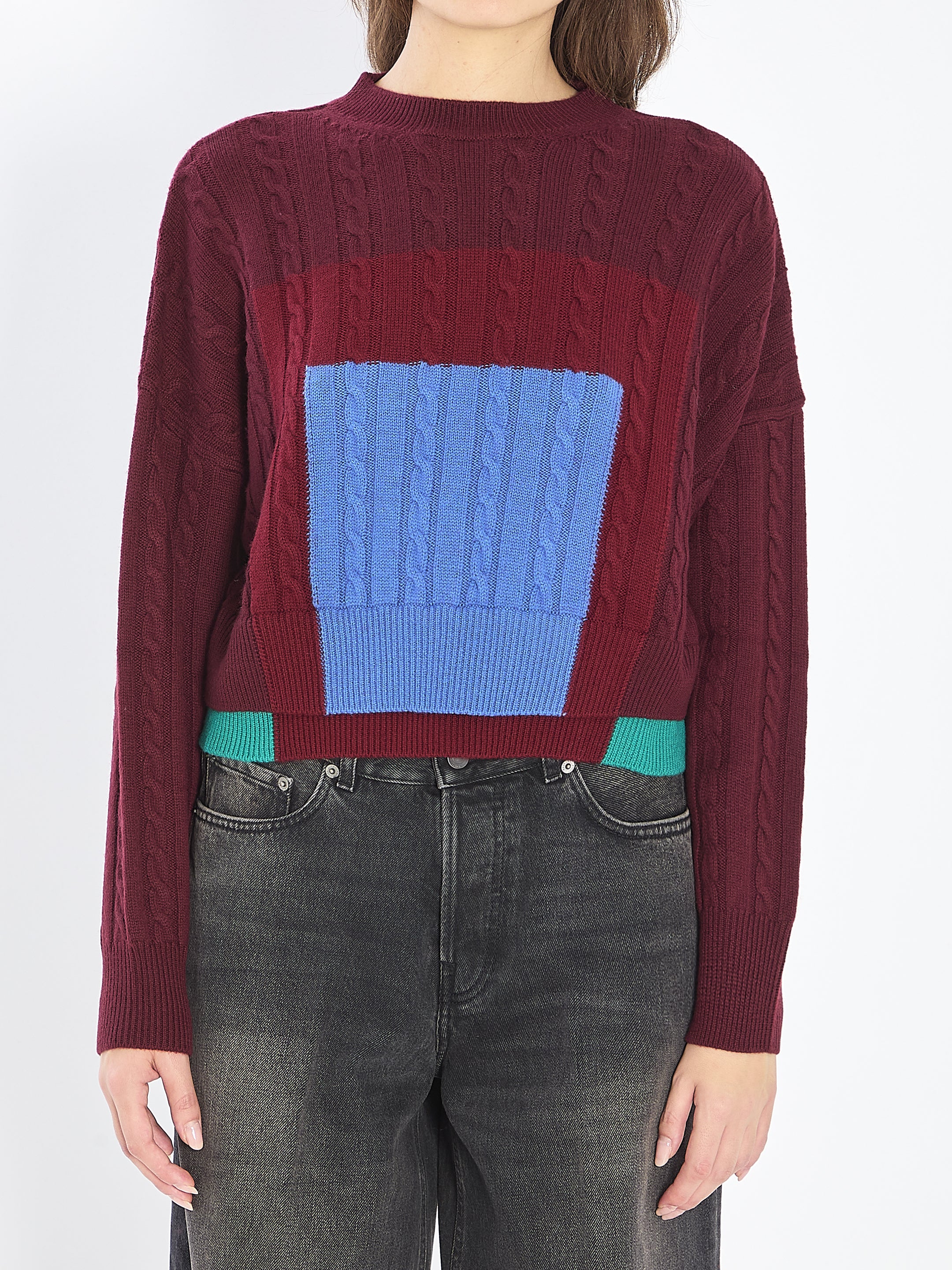 LOEWE Double-Hem Ribbed Sweater - Cropped Fit