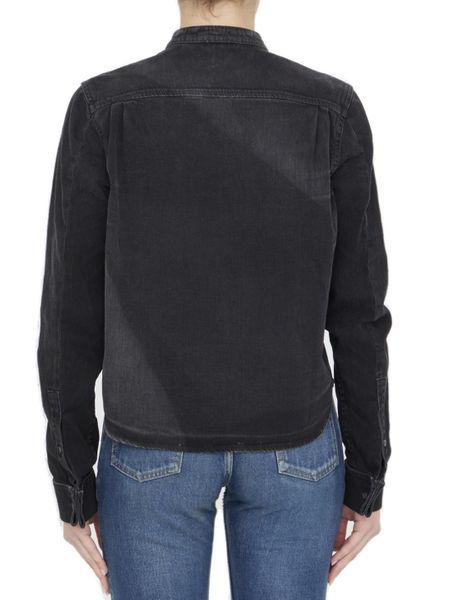 LOEWE Pleated Denim Jeans with Wingtip Collar