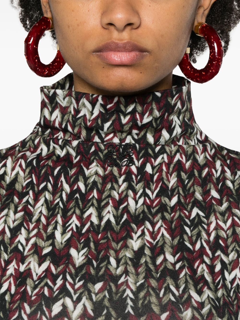 LOEWE Turtleneck Sweater with Signature Embroidered Motif