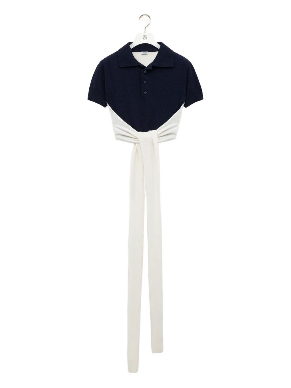 LOEWE Wool and Cashmere Polo Shirt with Tie Detail