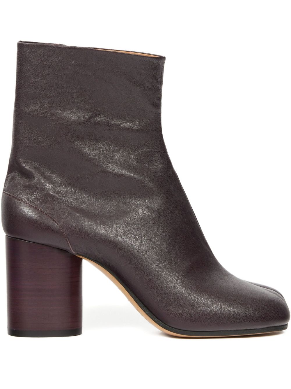 MAISON MARGIELA Signature Tabi Leather Ankle Boots with High Block Heel