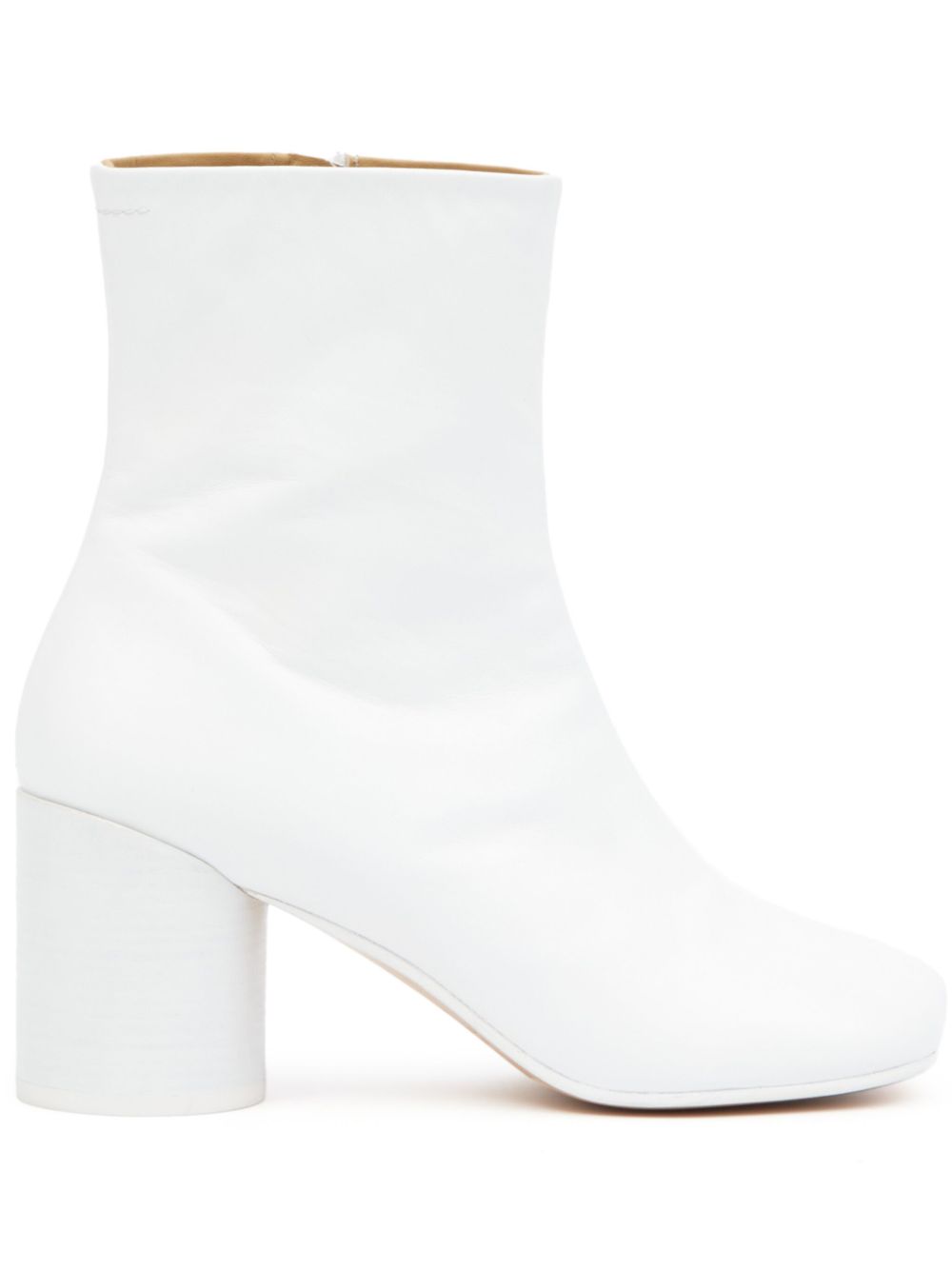 MM6 MAISON MARGIELA Leather Ankle Boots with High Block Heel