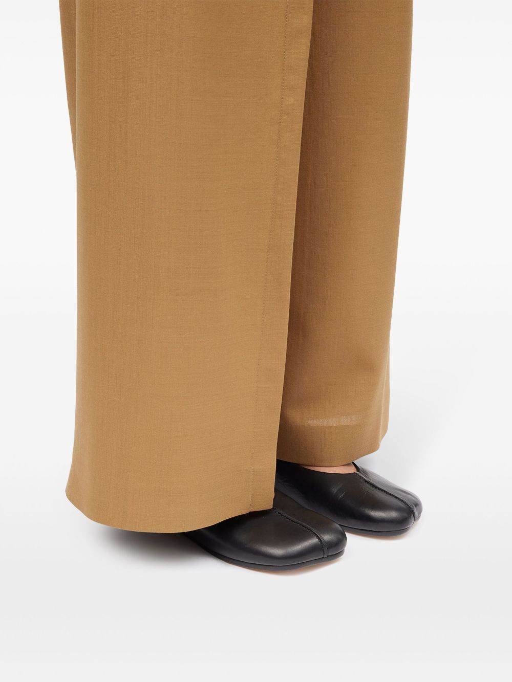 MM6 MAISON MARGIELA Leather Ballerina Flats with Asymmetric Toe