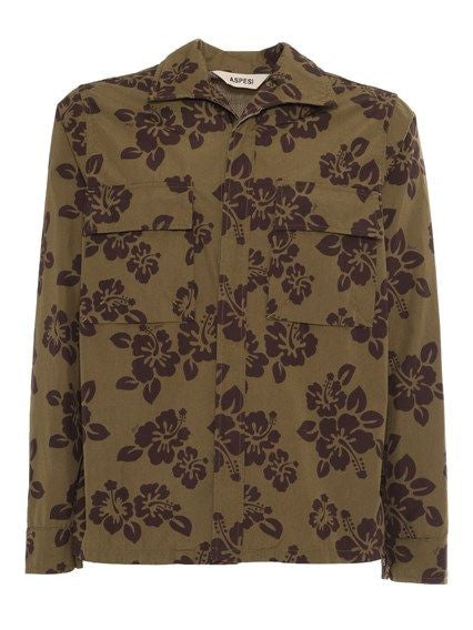 ASPESI Men's Mini Floral Print Button-Up Shirt