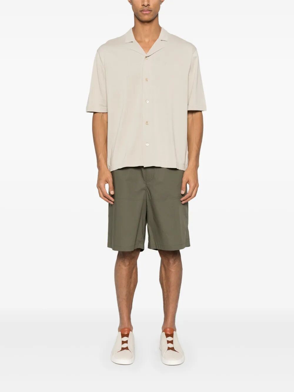 ASPESI Men's Short Sleeves Bowling Shirt