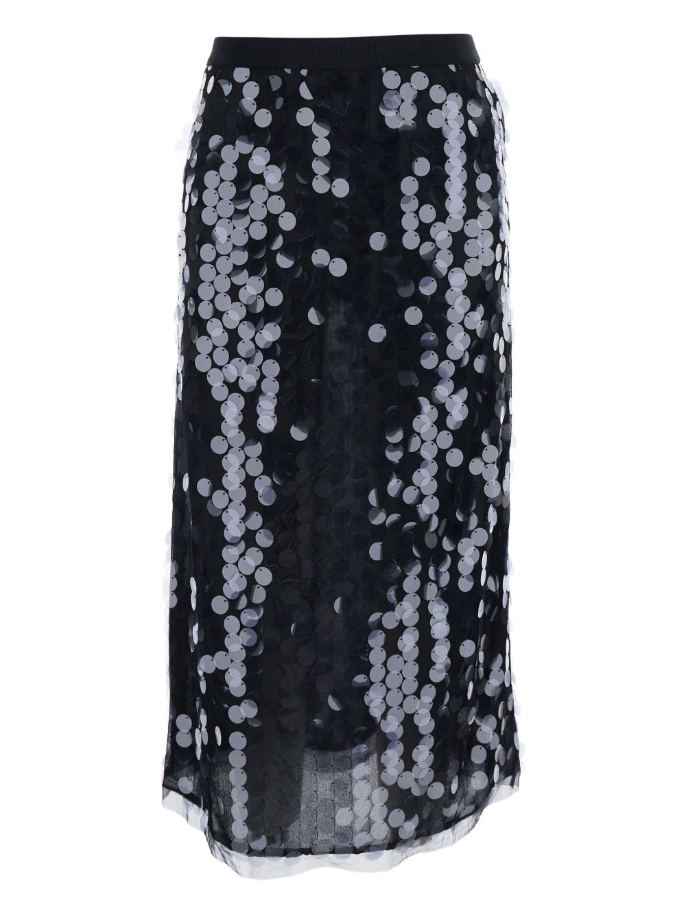 SEMICOUTURE Sequined Midi Skirt with Elasticated Waistband