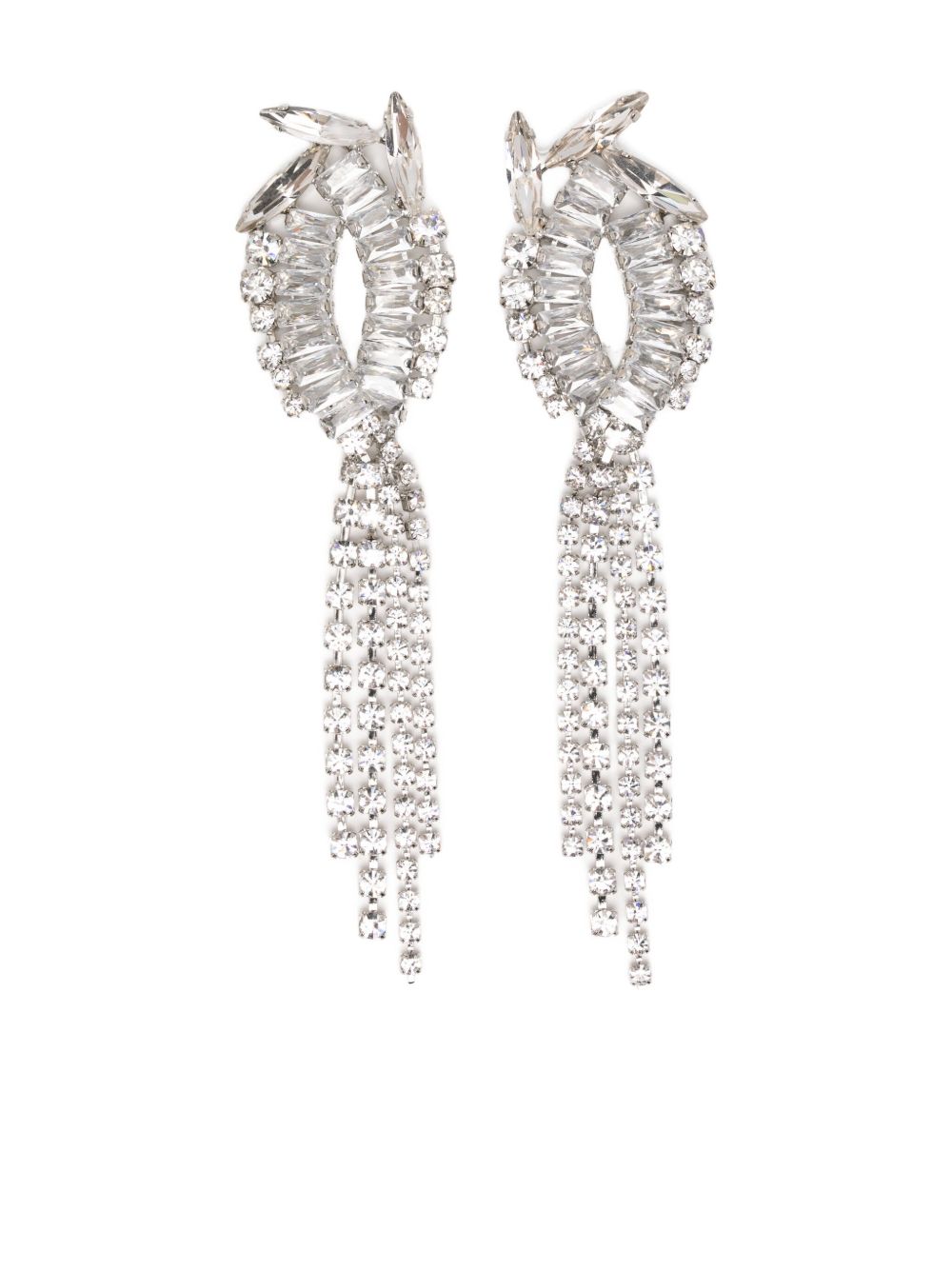 SEMICOUTURE Crystal Tassel Drop Earrings