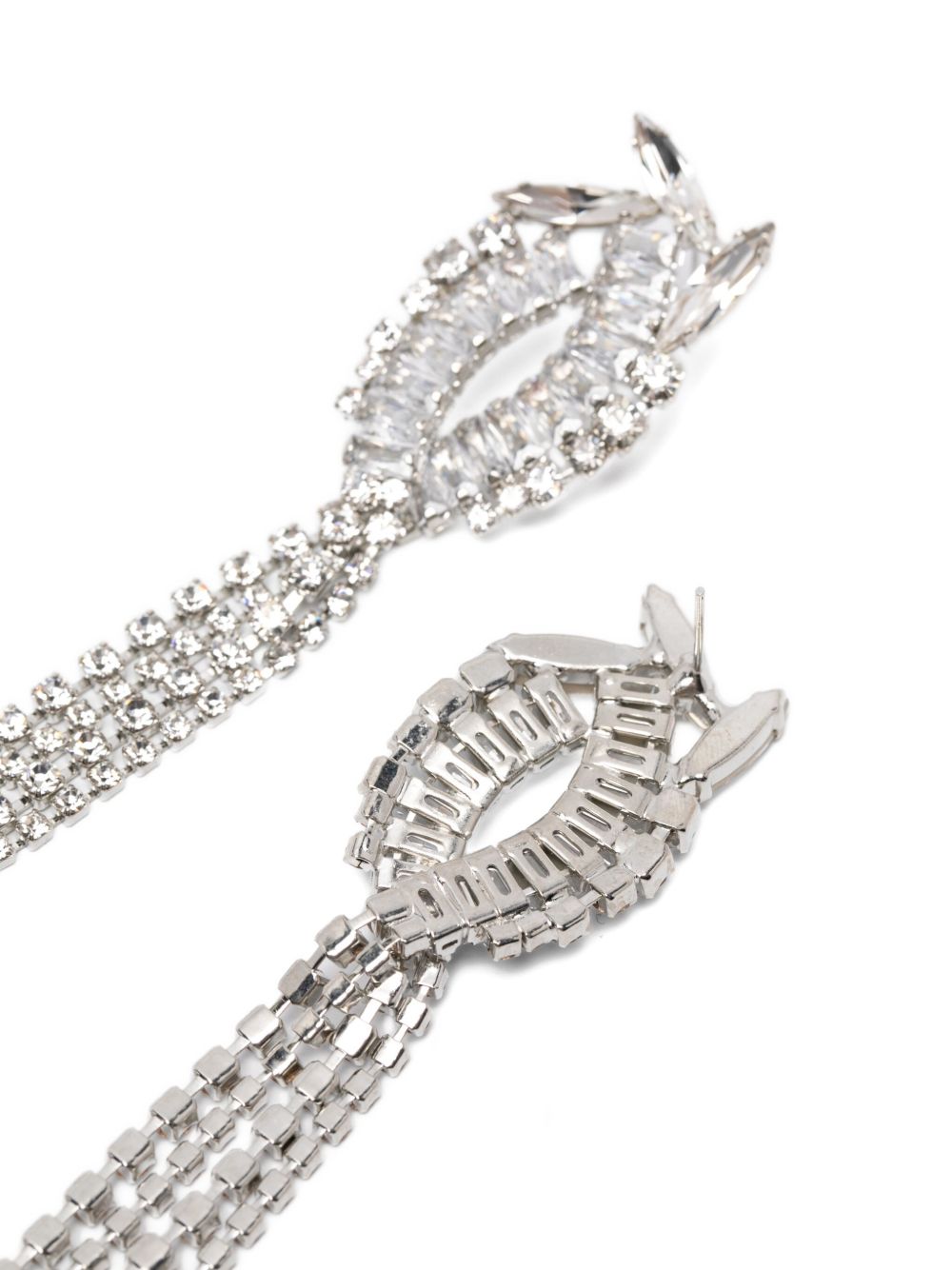 SEMICOUTURE Crystal Tassel Drop Earrings