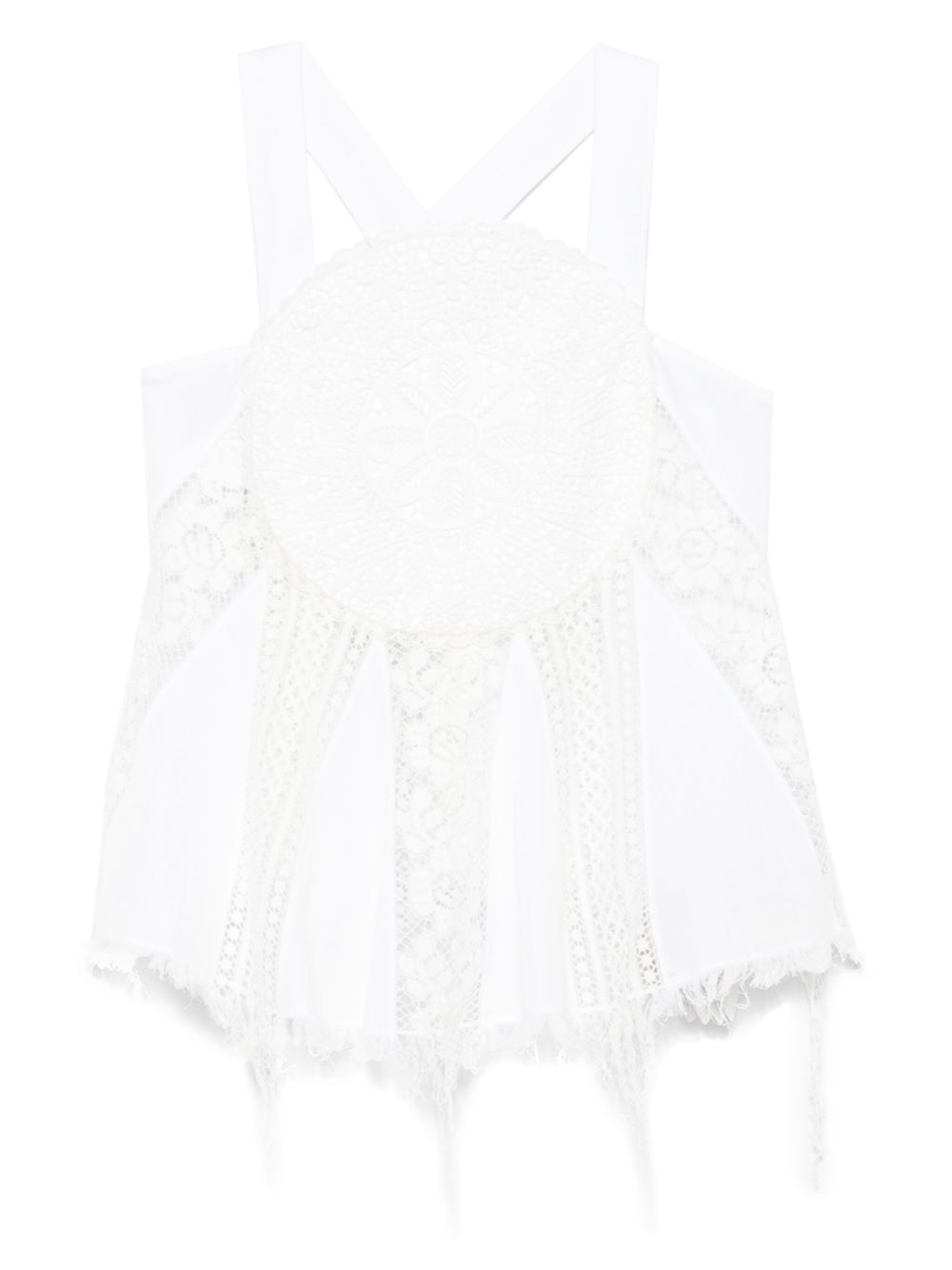 LOEWE Embroidered Cotton Sleeveless Top with Side Button Fastening